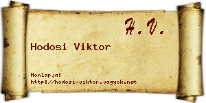 Hodosi Viktor névjegykártya